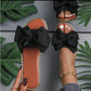 👡 Damen Schleifen-Sandalen | Bequeme Flach-Sandalen mit Strassrand für Sommer & Urlaub