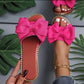 👡 Damen Schleifen-Sandalen | Bequeme Flach-Sandalen mit Strassrand für Sommer & Urlaub