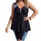 📢📢 40 % RABATT !! ⏰ Damen Fließendes Tankini-Oberteil und Shorts Badeanzug – Bauchkontrolle, Boy Shorts, Stützend ✨