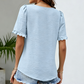 Women's Square Neck Ruffle Short Sleeve Top