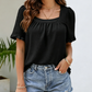 Women's Square Neck Ruffle Short Sleeve Top
