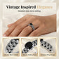 💍 50% RABATT JETZT HALBER PREIS 🔥 Damen Vintage Schwarzer Zirkon Ring 🖤