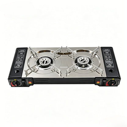 🔥 50% OFF NOW! 🍳 Portable Dual Burner Butane Stove – Lightweight & piezo ignition – Perfect for camping, tailgating or outdoor cooking – compact and easy to carry ⛺✨
