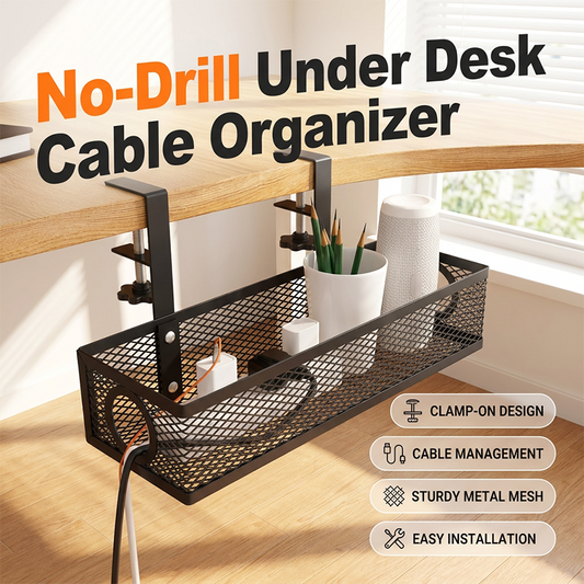 📢📢JETZT 50 % RABATT⏰Kabelorganizer unter dem Schreibtisch – Sauber verlegt, rutschfest & werkzeugarm montiert – Ideal für Homeoffice, Gaming-Setup & Schreibtisch ✨