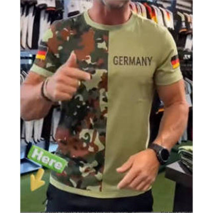 📢📢 40 % RABATT !! ⏰Herren Camouflage Patchwork Rundhals-T-Shirt