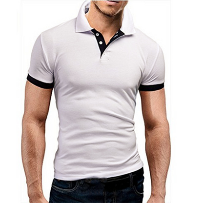 Men's Contrast Trim Short Sleeve Collared Shirt