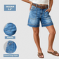 📢📢40% RABATT !!⏰ Damen Bermuda-Jeans-Shorts mit mittlerer Leibhöhe & Taschen – Jetzt im Sommertrend! 🛍️