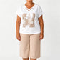 📢📢40% RABATT !!⏰Damen 2-teiliges Casual-Set für reifere Frauen – Kreuz-V-Ausschnitt Print-Shirt + 7/8 Cropped-Hose, weicher atmungsaktiver Stoff für Alltag, Yoga & Freizeit