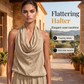 📢📢40% RABATT !!⏰Damen-Jumpsuit mit Neckholder und weitem Bein