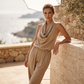📢📢40% RABATT !!⏰Damen-Jumpsuit mit Neckholder und weitem Bein
