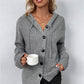 📢📢40% OFF !! ⏰Rabatt – Damen-Strickjacke mit Kapuze & Knopfleiste – einfarbig, mit Kordelzug & vielseitig für Alltag & Freizeit 🧥