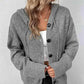 📢📢40% OFF !! ⏰Rabatt – Damen-Strickjacke mit Kapuze & Knopfleiste – einfarbig, mit Kordelzug & vielseitig für Alltag & Freizeit 🧥