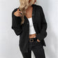 📢📢40% OFF !! ⏰Rabatt – Damen-Strickjacke mit Kapuze & Knopfleiste – einfarbig, mit Kordelzug & vielseitig für Alltag & Freizeit 🧥