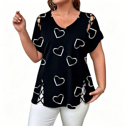 Women's Casual V-Neck Short Sleeve T-Shirt