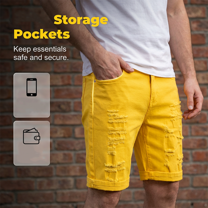 🩳 35% RABATT! 🔥 Herren lässige Sommer Destroyed Shorts – Zerrissene Optik & bequeme Passform – Ideal für Streetstyle, Urlaub oder warme Tage – atmungsaktiv und stylish 🌞✨