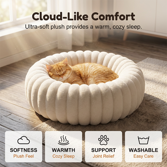 🐱JETZT 50 % RABATT!! 💤 Ultraweicher runder Beruhigungskorb für Katzen und Hunde 🐶☁️
