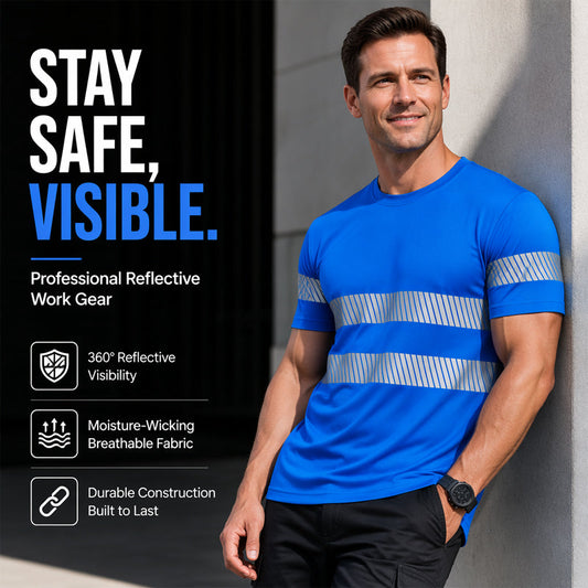 📢📢40% RABATT !!⏰Herren Hochsichtbares Reflektierendes Sicherheits-Arbeitsshirt