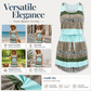 Women's Striped Sleeveless Dress with Drawstring Waist