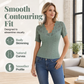 📢📢40% RABATT !!⏰Damen Slim-Fit V-Ausschnitt Spitzen-Kurzarm-Top