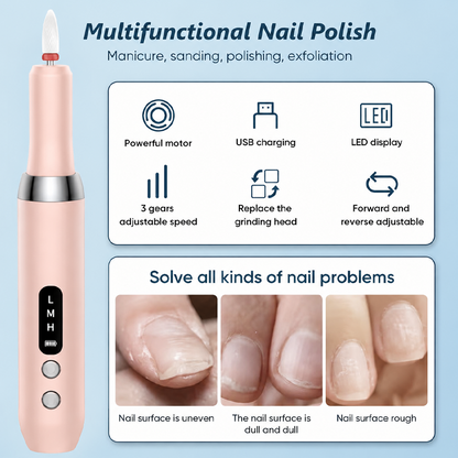 📢📢 JETZT 50 % RABATT!! ⏰🔋 Kabelloser elektrischer Nagelfräser mit Ladestation – Professionelle Maniküre zu Hause! | Tragbar, aufladbar & jederzeit bereit ✨