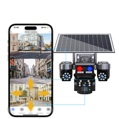 📢📢40% RABATT !!⏰ Kabellose Solar-Überwachungskamera – 3 Linsen, Nachtsicht & IP66 – Perfekt für Haus, Hof & Grundstück ☀️