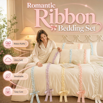 ✨ JETZT 50 % RABATT! !✨Romantic Pastel Bowknot Bedding Set