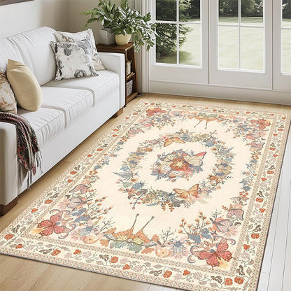 🛍️ 50 % Rabatt – Weicher Kristallflor-Teppich mit Schmetterlings- & Blumenmuster – für Wohnzimmer, Schlafzimmer & Flur – pflegeleicht & vielseitig 🦋
