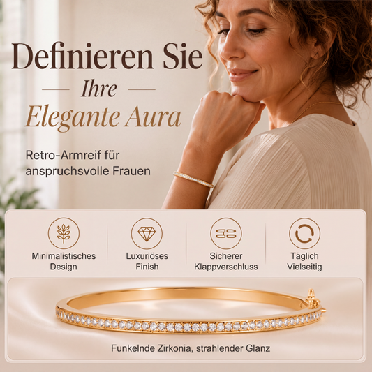 ✨50% RABATT NU! !✨✨Retro-Strass-Manschettenarmband in Goldfarbe