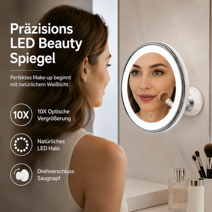 📢📢40% RABATT !!⏰10-fach vergrößernder Schminkspiegel mit LED-Licht und Saugnapf