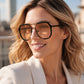 📢📢50% RABATT !!⏰Unisex-Übergröße quadratische Einteilige Sonnenbrille