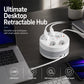 📢📢40% RABATT !!⏰ Steckdosenleiste mit Kabelaufroller – 4-fach Steckdose mit USB-Ladeanschlüssen und 2,8 m einziehbarem Kabel
