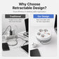 📢📢40% RABATT !!⏰ Steckdosenleiste mit Kabelaufroller – 4-fach Steckdose mit USB-Ladeanschlüssen und 2,8 m einziehbarem Kabel