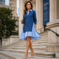 📢📢40% RABATT !!⏰Damen Langarmkleid mit Streifenmuster und Lagenlook – Vielseitiges Kleid für Freizeit, Büro und Alltag