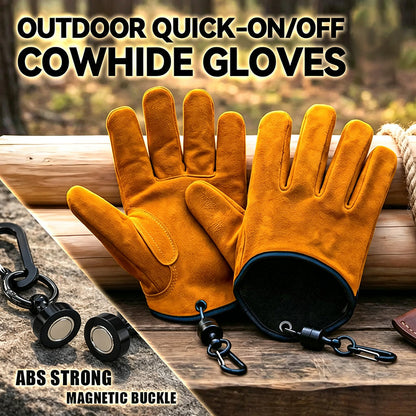 📢📢50% RABATT !!⏰Outdoor Verstärkte Verschleißfeste Rindsleder-Arbeitshandschuhe