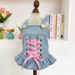 👑 50% RABATT! 💙 Süße Prinzessin Denim-Hundejacke, bequemer Stoff für kleine Hunde im Alltag🐶
