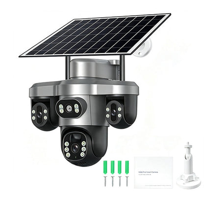 📢📢50% RABATT !!⏰Solar-Sicherheitskamera mit drei Objektiven