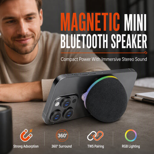 📢📢40% RABATT !!⏰Magnetischer Mini-Bluetooth-Lautsprecher mit RGB-Umgebungslicht