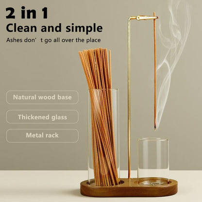 🥳 2026 HOT SALE 🥳 💞 50 % RABATT! ✨ 💝 2-in-1 Räucherstäbchen- & Kerzenhalter mit Naturholzbasis Aromatherapie-Diffusor