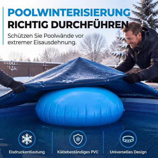 📢📢40% RABATT !!⏰Rundes aufblasbares Luftkissen zur Winterfestmachung von Pools