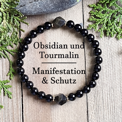 ✨ JETZT 50 % RABATT! !✨🖤 Facettiertes Obsidian-Armband – Eleganter Glücksbringer für Wohlstand & positive Energie ✨