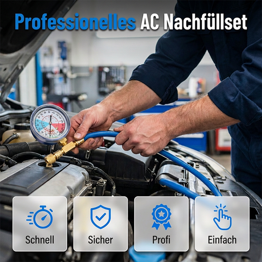 📢📢50% RABATT !!⏰R134a AC-Kältemittel-Befüllschlauch mit Manometer