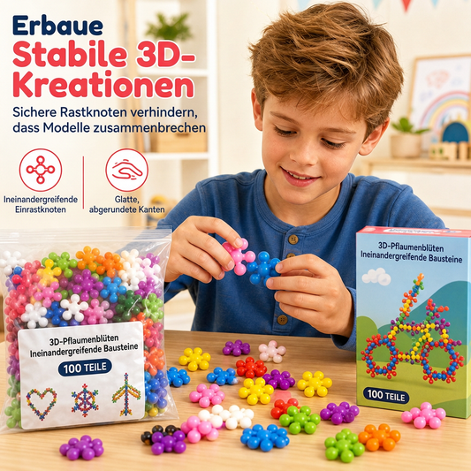3D-Steckschneeflocken-Bausteine für Kinder