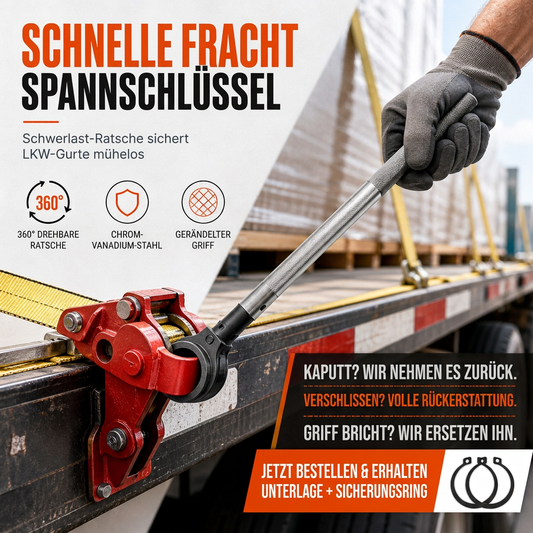 📢📢50% RABATT !!⏰Ratschenschlüssel zum Spannen von LKW-Seilen mit 360-Grad-Drehung, aus Spezialstahl, kraftsparend, multifunktionales Werkzeug mit Hebelstange