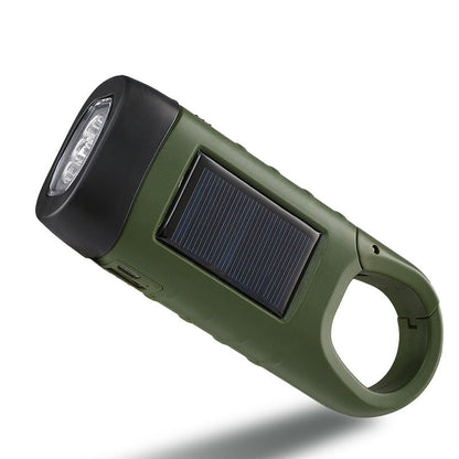 Outdoor-Notlampe (Handkurbel + Solar + USB-Aufladung)