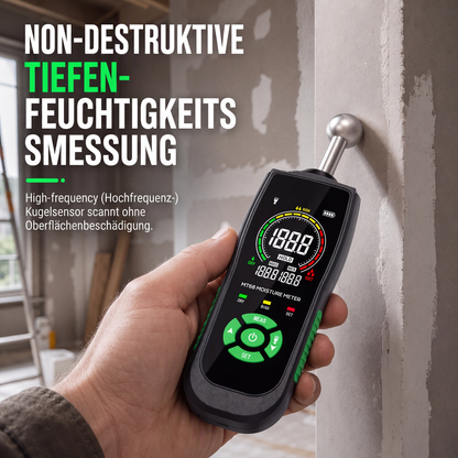 📢📢50% RABATT !!⏰MT68 Pinloses kugelförmiges Sensor-Feuchtemessgerät für Wand, Putz, Spachtelmasse, Mauerwerk und Fliesenleckageprüfung