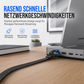 📢📢50% RABATT !!⏰Flaches Cat8-Ethernet-Kabel 40 Gbit/s, abgeschirmt, schwarz geflochtenes Netzwerkkabel aus sauerstofffreiem Kupfer mit blauen Steckverbindern