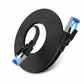 📢📢50% RABATT !!⏰Flaches Cat8-Ethernet-Kabel 40 Gbit/s, abgeschirmt, schwarz geflochtenes Netzwerkkabel aus sauerstofffreiem Kupfer mit blauen Steckverbindern
