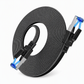 📢📢50% RABATT !!⏰Flaches Cat8-Ethernet-Kabel 40 Gbit/s, abgeschirmt, schwarz geflochtenes Netzwerkkabel aus sauerstofffreiem Kupfer mit blauen Steckverbindern