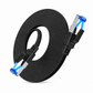 📢📢50% RABATT !!⏰Flaches Cat8-Ethernet-Kabel 40 Gbit/s, abgeschirmt, schwarz geflochtenes Netzwerkkabel aus sauerstofffreiem Kupfer mit blauen Steckverbindern