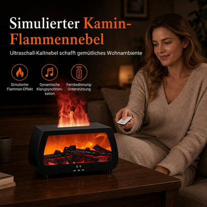 📢📢40% RABATT !!⏰Kleiner Kaminflammen-Luftbefeuchter und Aromatherapie-Diffusor für ätherische Öle, automatischer Duftspender